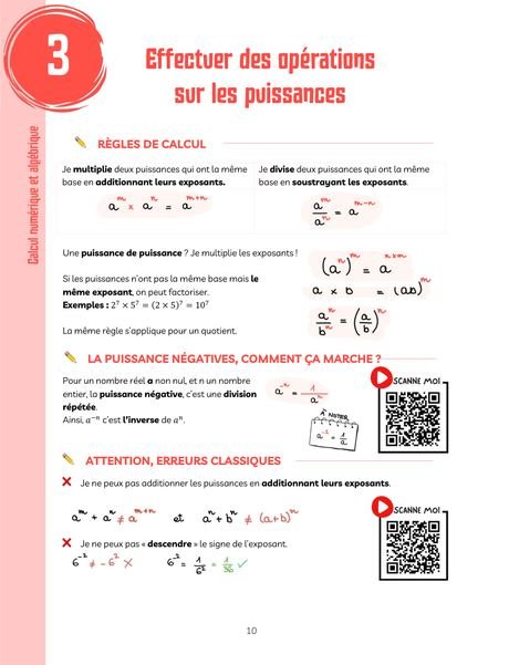 Extrait : Effectuer des opérations sur les puissances