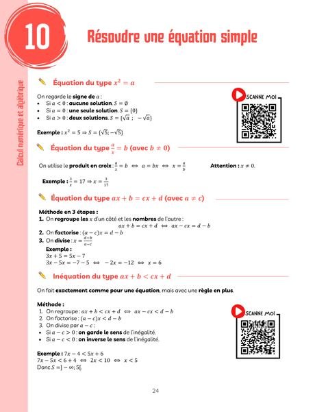 Fiche « Résoudre une équation simple »
