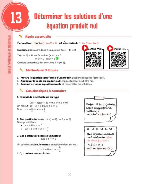 Extrait : Déterminer les solutions d’une équation produit nul