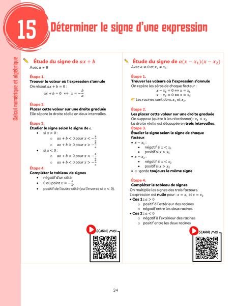 Extrait : Déterminer le signe d’une expression