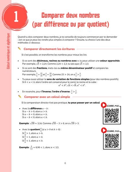 Fiche 1 : Comparer deux nombres (par différence ou par quotient)