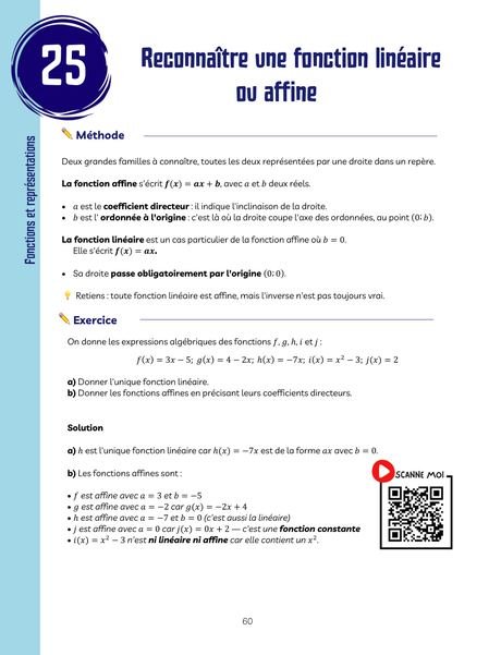 Extrait : Reconnaître une fonction linéaire ou affine