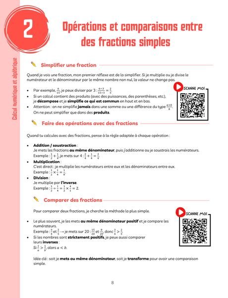 Extrait : Opérations et comparaisons entre des fractions simples