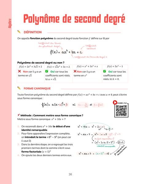 Extrait : Polynôme de second degré