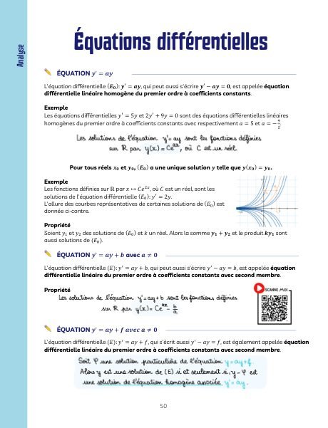 Extrait des fiches magiques : Équations différentielles