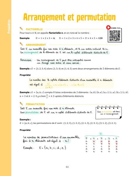 Extrait des fiches magiques : Arrangement et permutation