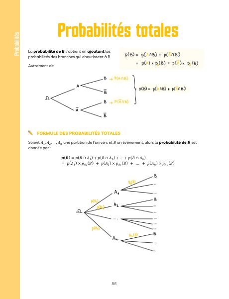 Extrait des fiches magiques : Probabilités totales