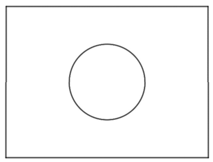 Rectangle avec un disque en son centre.