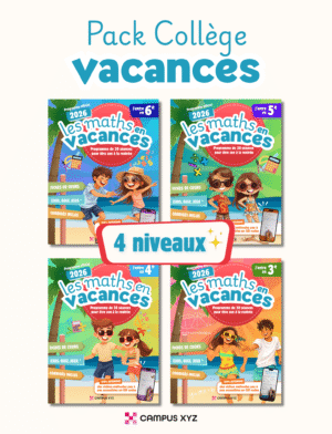 Pack Vacances Collège (4 cahiers Maths en vacances)