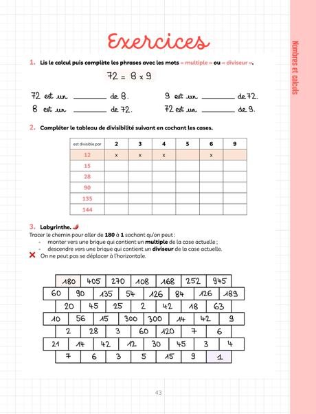 Fiche magique CRPE : Exercices de divisibilité